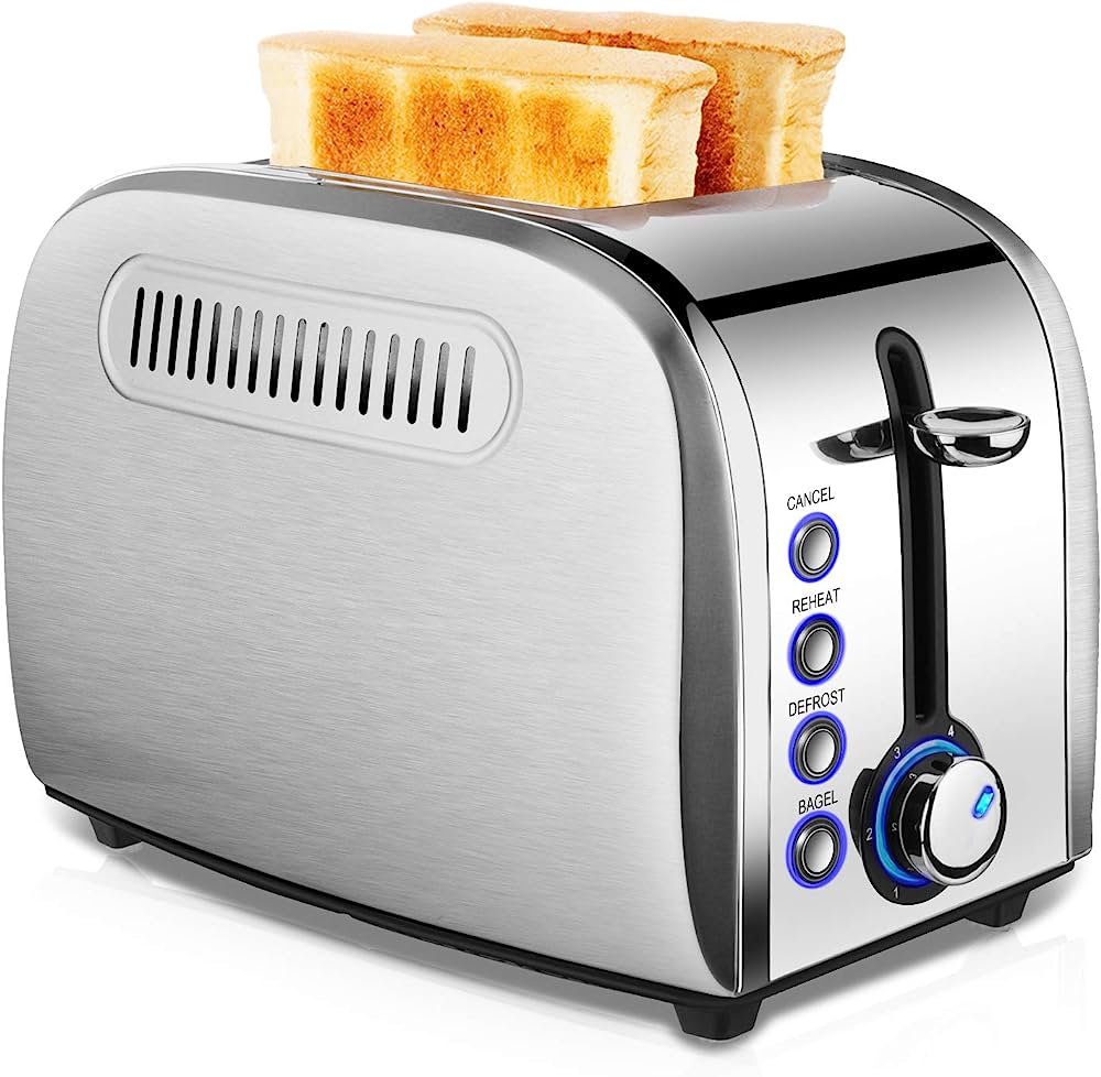 RAMJOY Toaster 2 Slice, Extra-Wide Slot Toasters for Bagels, Bread